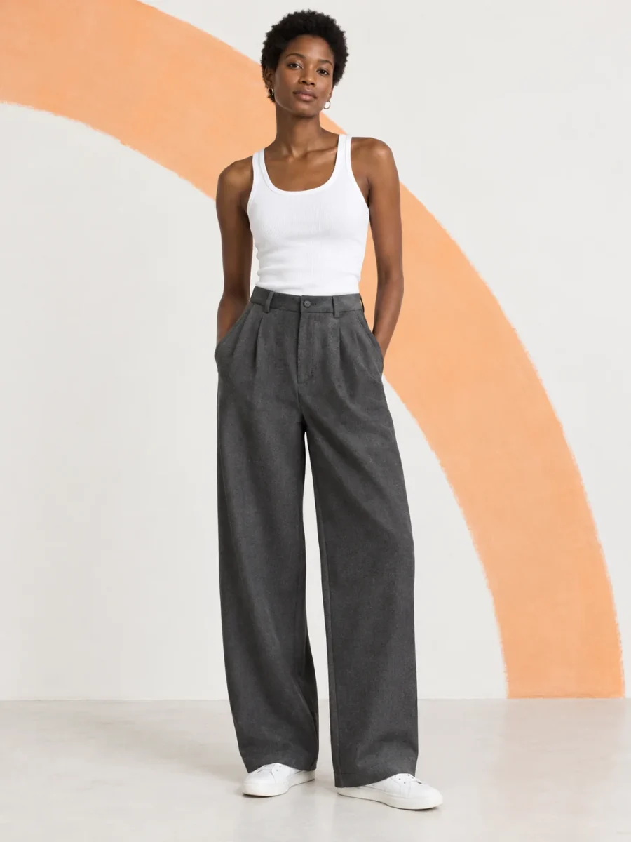 Arc Pleat Trouser, worn, front view