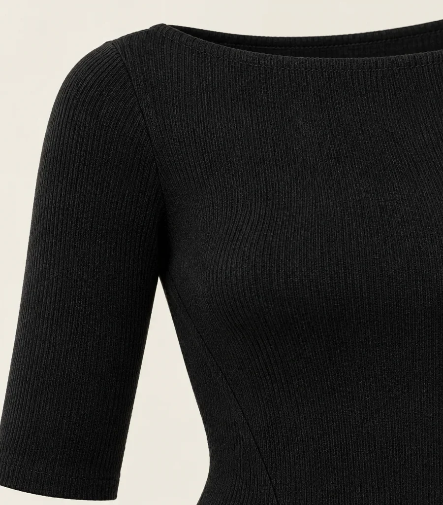 Boat-neck Rib Top, detail