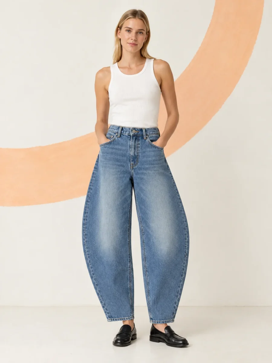 Crescent Jean, worn, front view