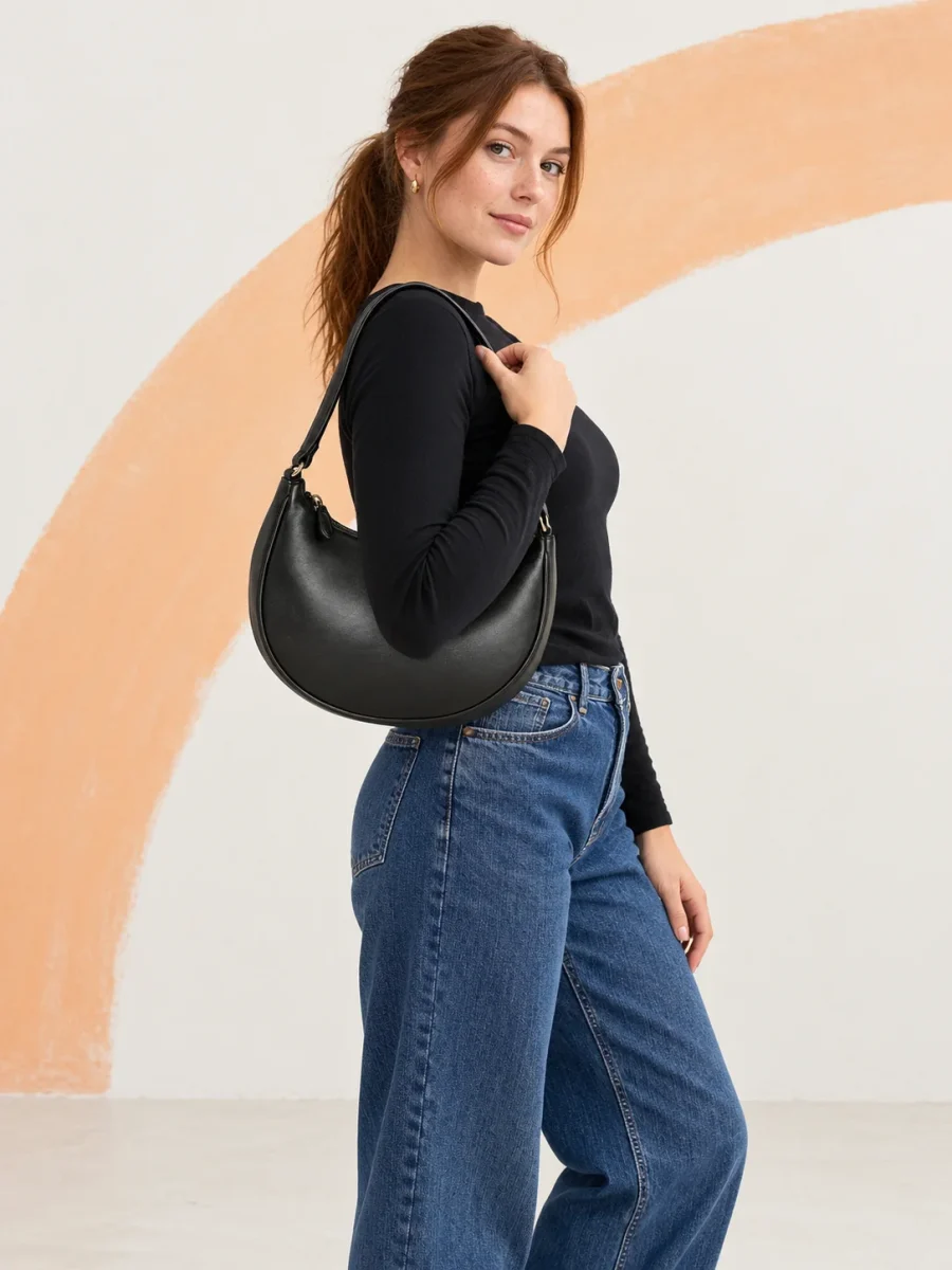 Crescent Shoulder Bag, worn