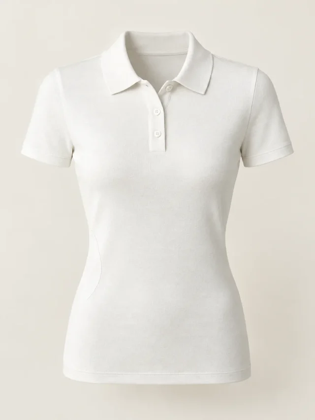 Fitted Polo Knit, flat product photo