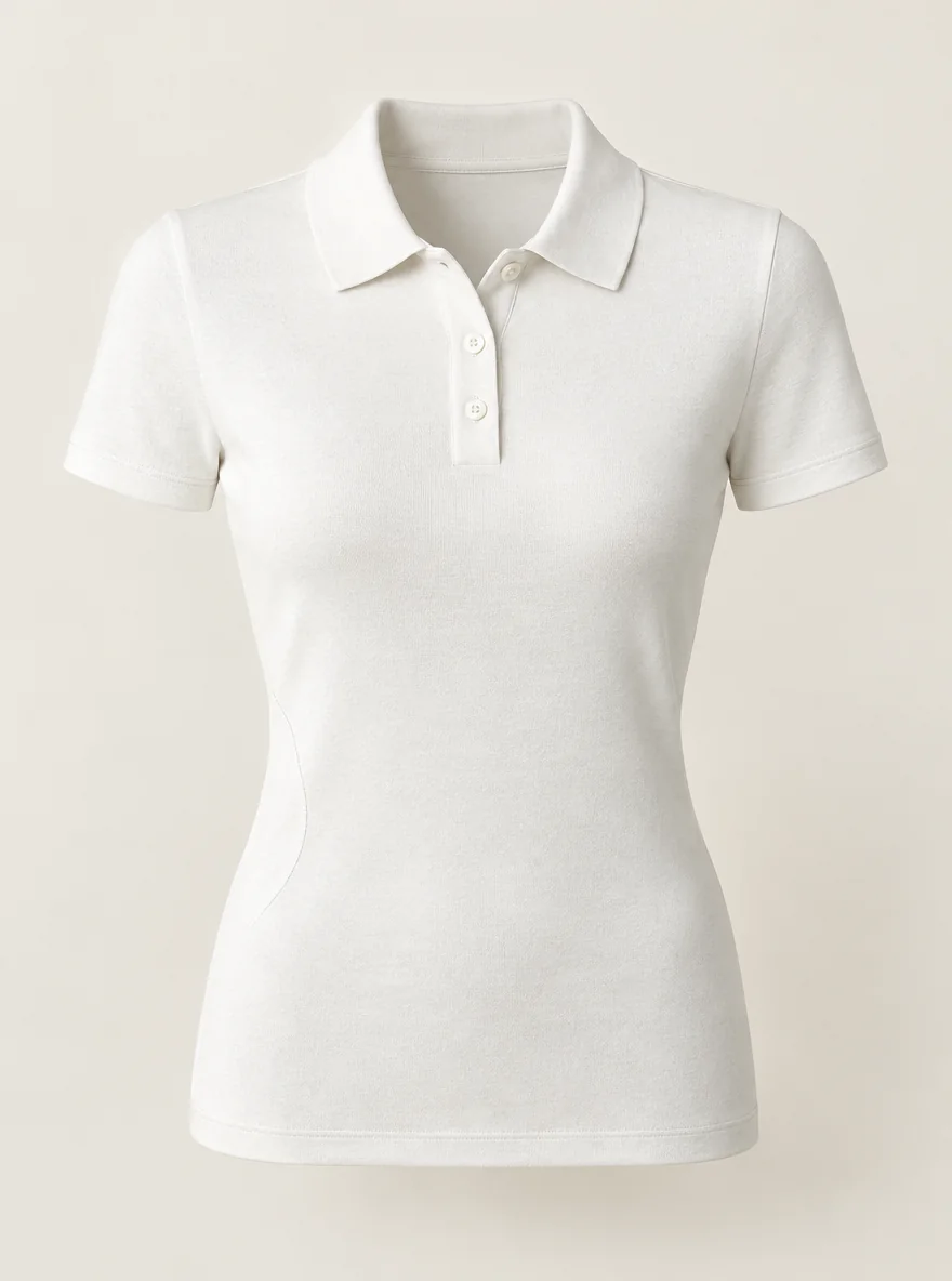 Fitted Polo Knit, flat product photo