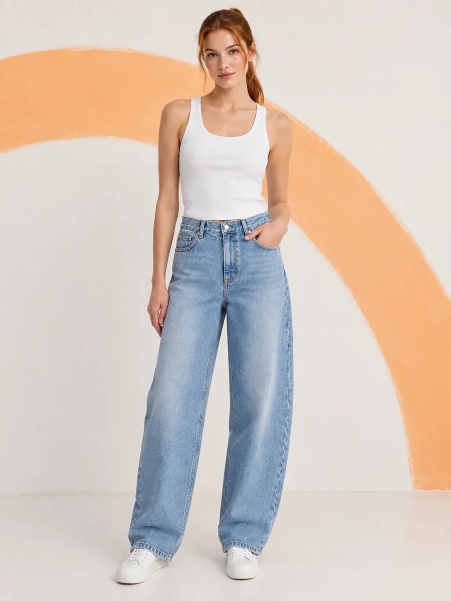 Low Arc Jean, worn, front view