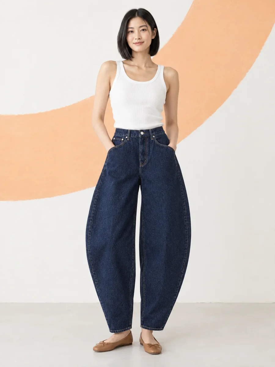Parenthesis Jean, worn, front view