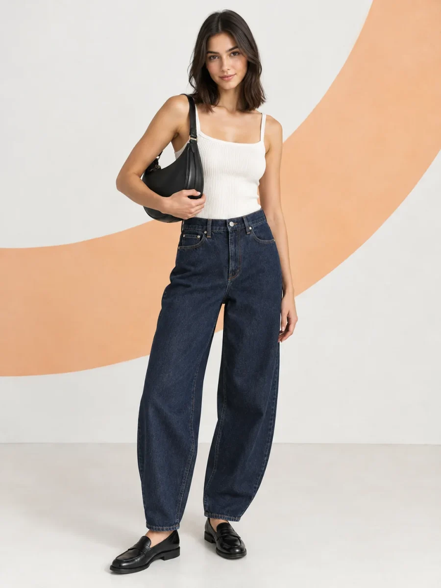 Outfit: Parenthesis Jean, Line Rib Tank und Crescent Shoulder Bag