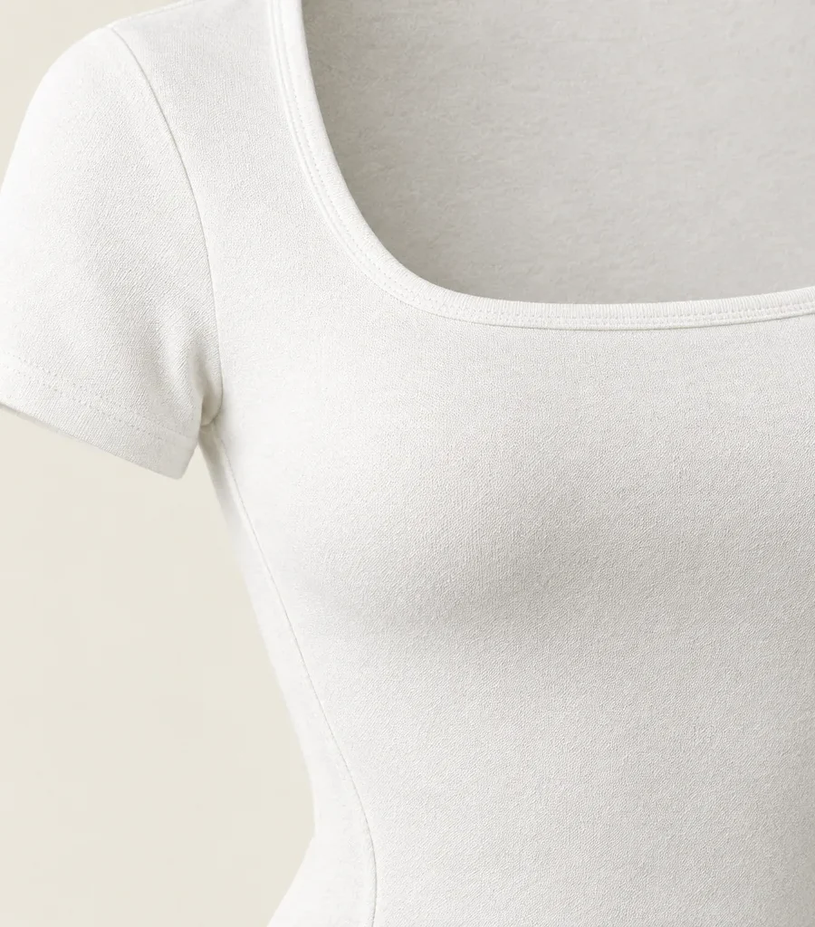 Square-neck Fitted Tee, detail